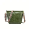 Women's PU Leather Zipper Handbag (Green)