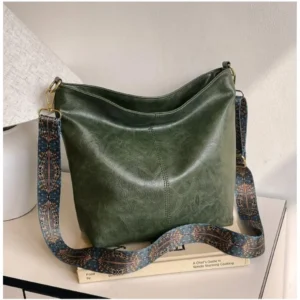 Alternative view of Women's PU Leather Zipper Handbag (Green)
