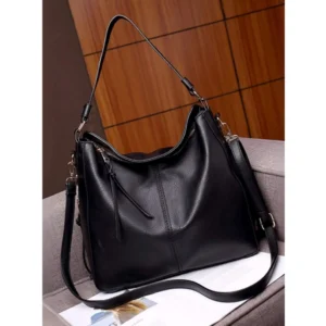 Alternative view of Women's PU Leather Zipper Handbag (Black)