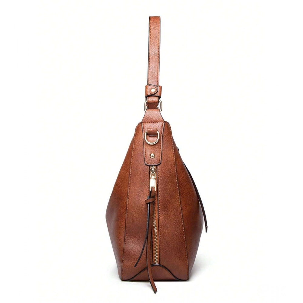 Women's PU Leather Zipper Handbag - Image 4