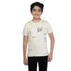 Boy's Cotton Grapic Printed Round Neck T-Shirt (Beige )