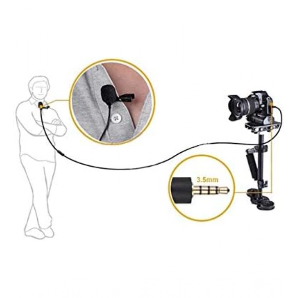 Plastic BOYA BY-M1 Lavalier Condenser Microphone with 20ft Audio Cable - Image 3