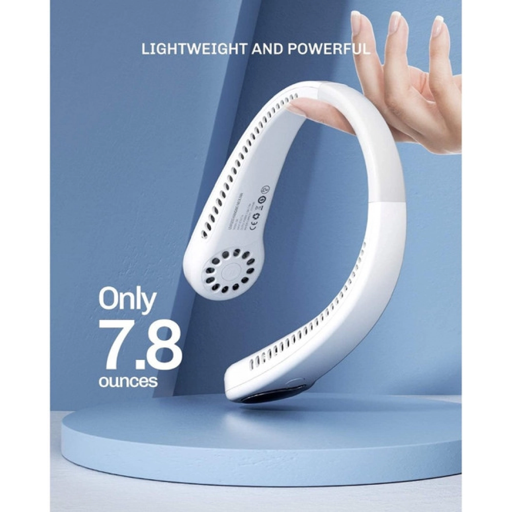 Plastic USB Rechargeable Wearable Neck Fan - Image 2