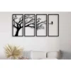 Wooden 3D 4 Pieces Tree Wall Art Panel Frame