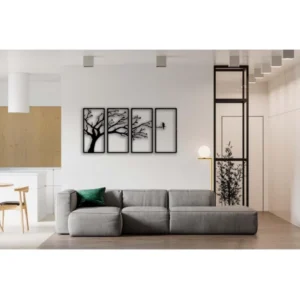 Alternative view of Wooden 3D 4 Pieces Tree Wall Art Panel Frame