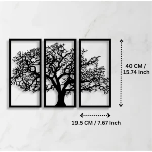 Alternative view of Wooden 3 Pieces Tree Wall Art Panel Frame for Home Decor