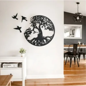 Eternal Growth Tree of Life Wooden Wall Decor – Black
