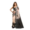 Women's Linen Cotton Printed Ready To Wear With Pocket Saree With Unstitched Blouse 5.5 Mtr (Light_Beige)
