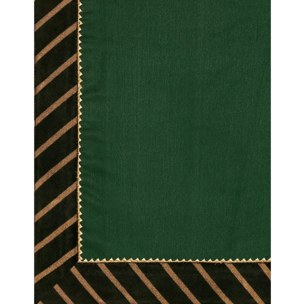 Women's Chiffon Self Design Saree With Unstitched Blouse 5.5Mtr (Green) - Image 2