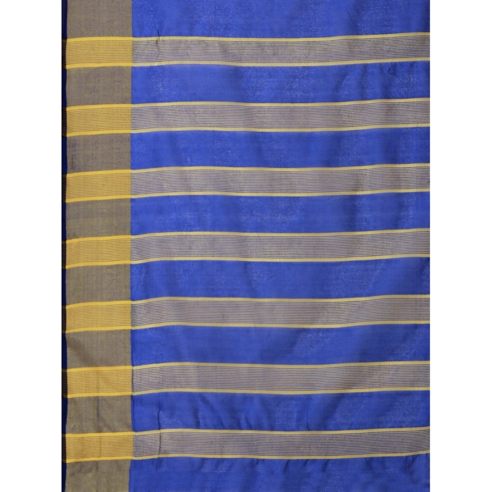 Women's Cotton Silk Striped Saree With Unstitched Blouse 5.5Mtr (Multicolor) - Image 2