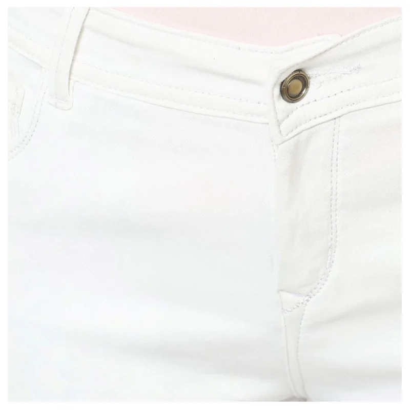 Alternative view of Women's Denim Solid Buttoned Jeans (White)