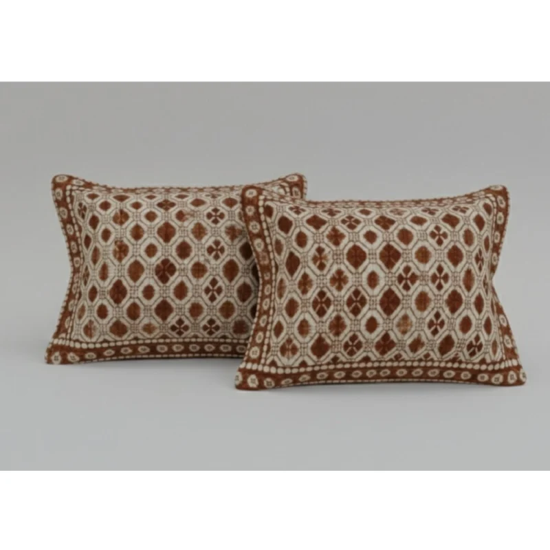 Alternative view of Fleece Geometric Double Polar Warm Bedsheet with 2 Pillow Cover (Brown)