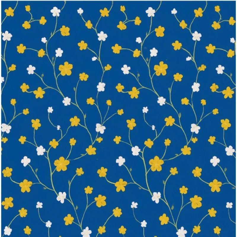 Alternative view of Microfiber Floral Printed Double Bedsheet with 2 Pillow Covers (Blue)