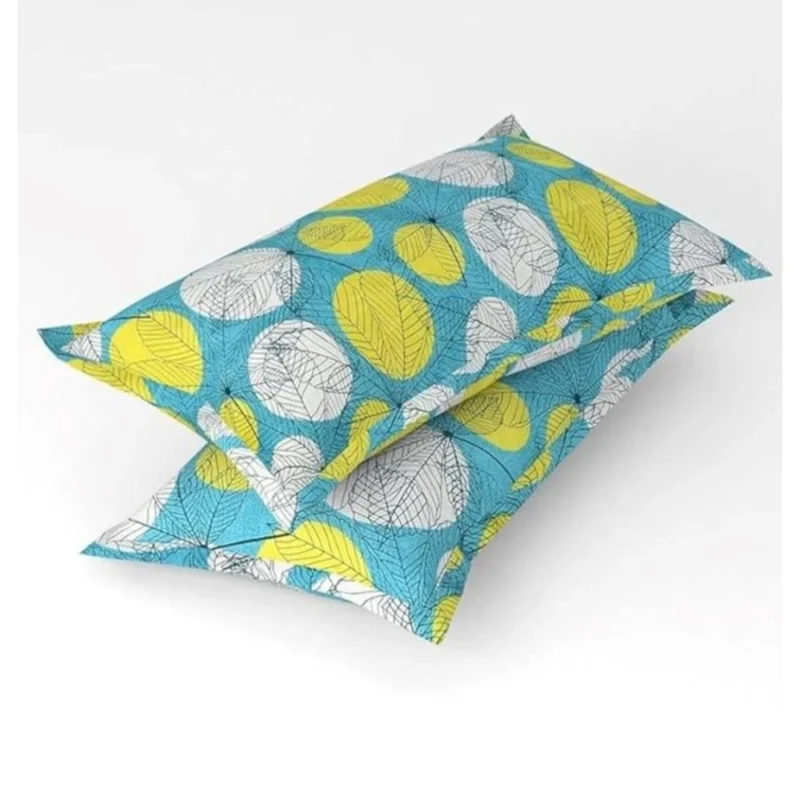 Alternative view of Microfiber Floral Printed Double Bedsheet with 2 Pillow Covers (Green)