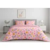 Microfiber Floral Printed Double Bedsheet with 2 Pillow Covers (Pink)