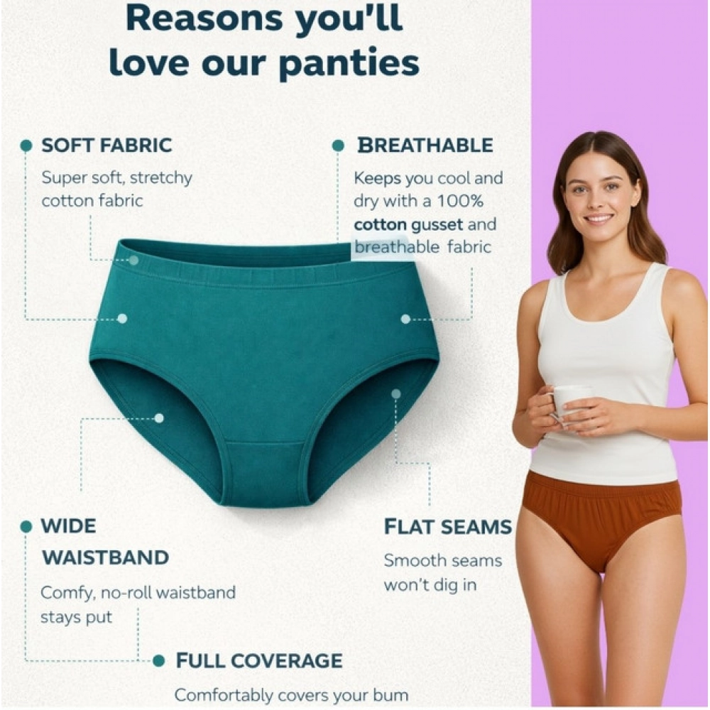 Pack of_9 Women's Cotton Solid Hipster Panty (Multicolor) - Image 5