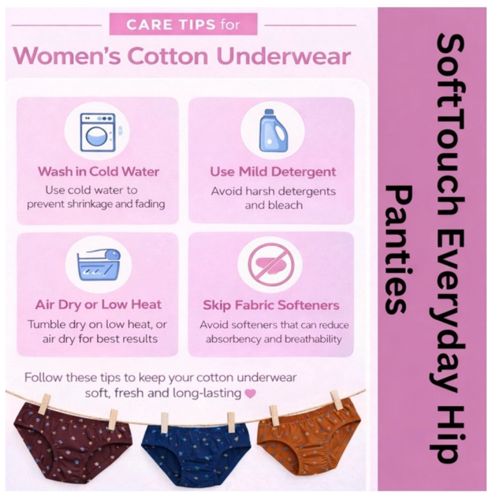 Pack of_12 Women's Cotton Printed Hipster Panty (Multicolor) - Image 4