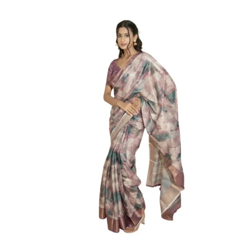 Women's Polyester Printed Saree With Unstitched Blouse 5.5 Mtr?(Multicolor)
