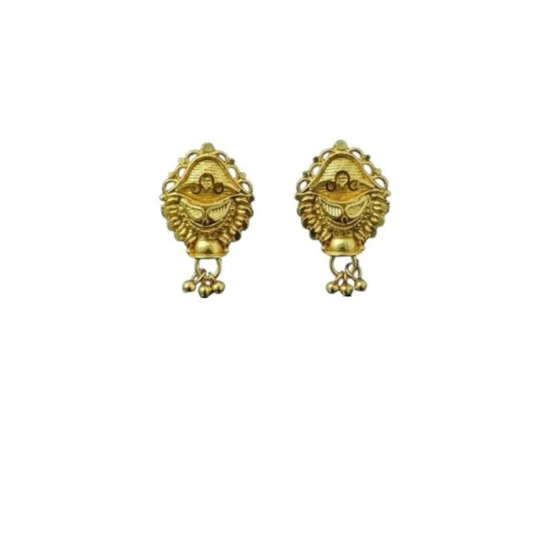 Women's Pack of_2 Brass Gold-Plated Earrings (Gold)