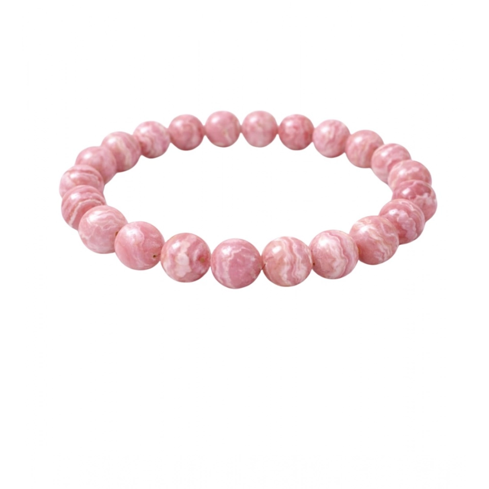Natural Crystal 8mm Rhodochrosite Bracelet (Pink)