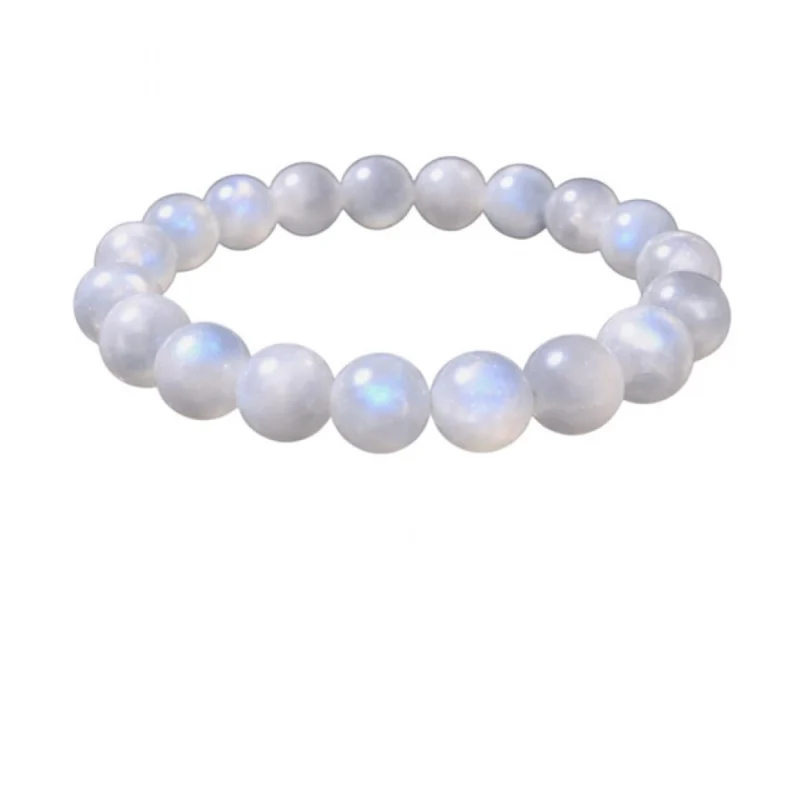 Natural Crystal 8mm Moonstone Bracelet (White)