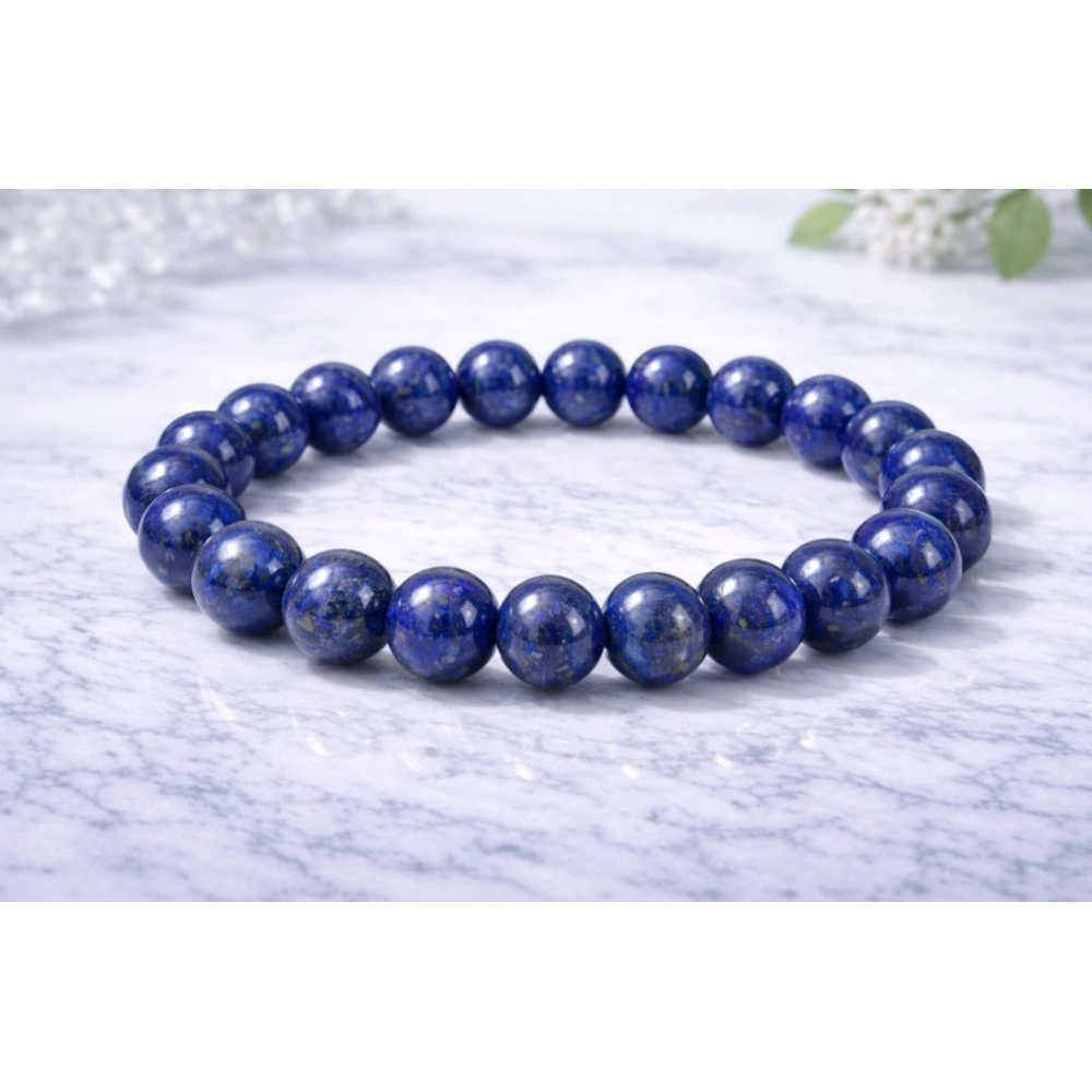 Natural Crystal 8mm Lapis Lazuli Bracelet (Dark Purple) - Image 2