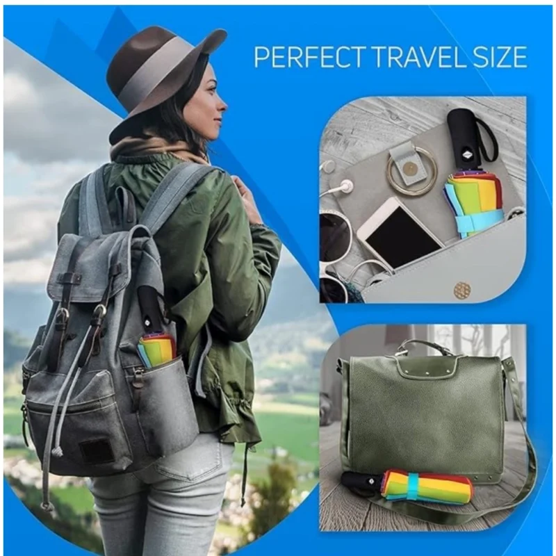 Alternative view of Metal Portable Auto Travel Umbrella (Rainbow)