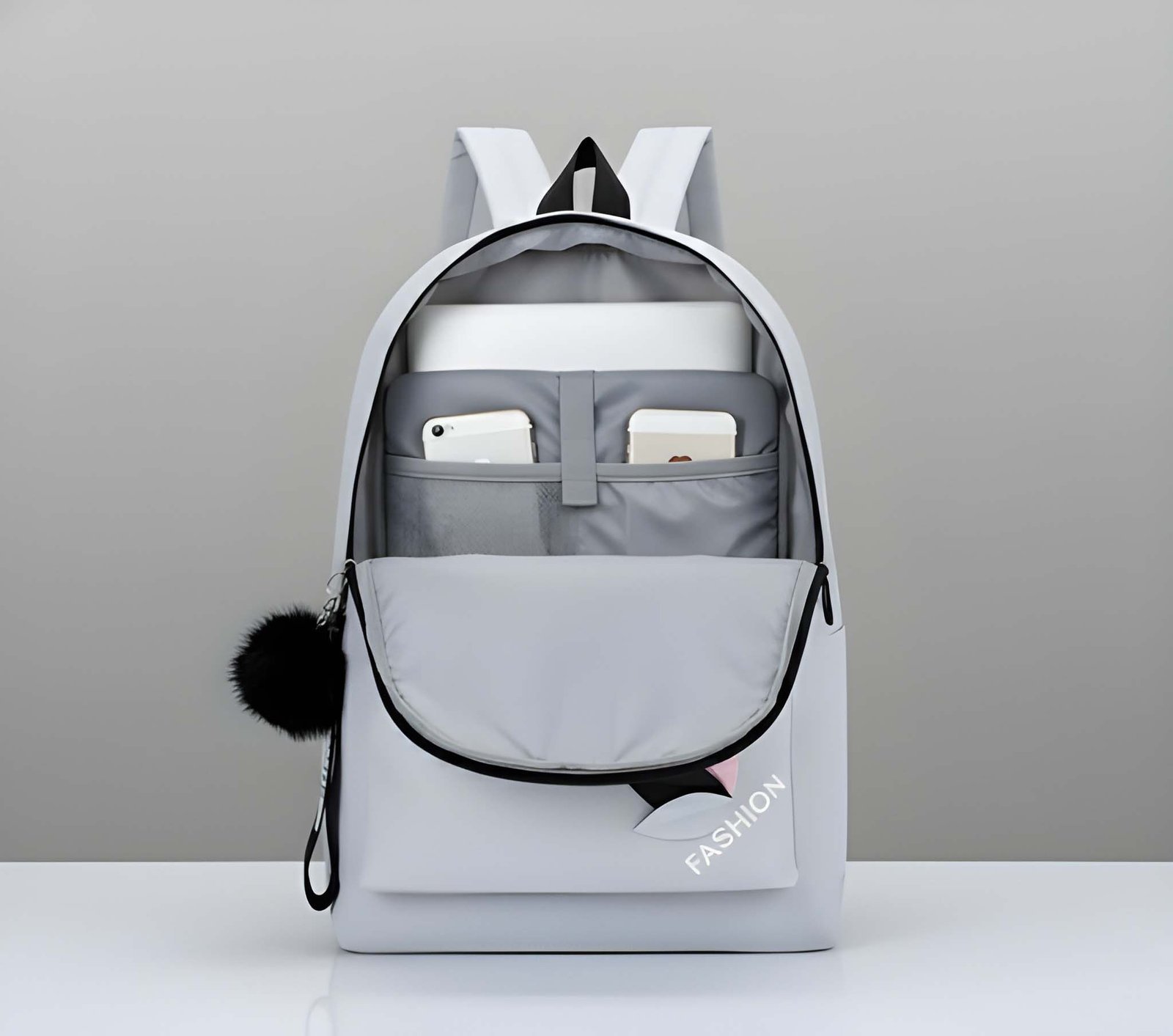 Latest Trendy Backpack in White and Black - Image 2
