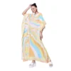 Women's Satin Colour Blocking Kaftan Dress (Multicolor)