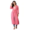 Women's Chiffon Self Design Long Sleeves Shrug (Pink)