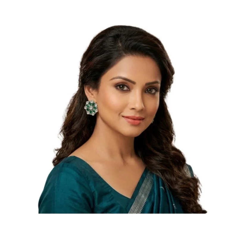 Alternative view of Women's Zinc Alloy Gold Plated Stud Earrings (Multicolor)