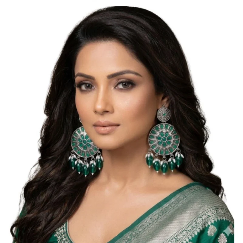 Alternative view of Women's Zinc Alloy Gold Plated Chandbali Earrings (Multicolor)