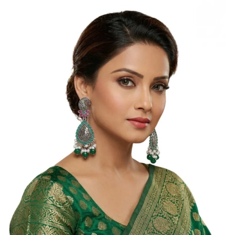 Alternative view of Women's Zinc Alloy Gold Plated Chandbali Earrings (Multicolor)