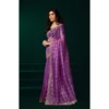 Women's Net Sequence Saree With Unstitched Blouse 5.5Mtr (Lavender)