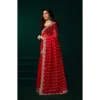Women's Net Sequence Saree With Unstitched Blouse 5.5Mtr (Red)