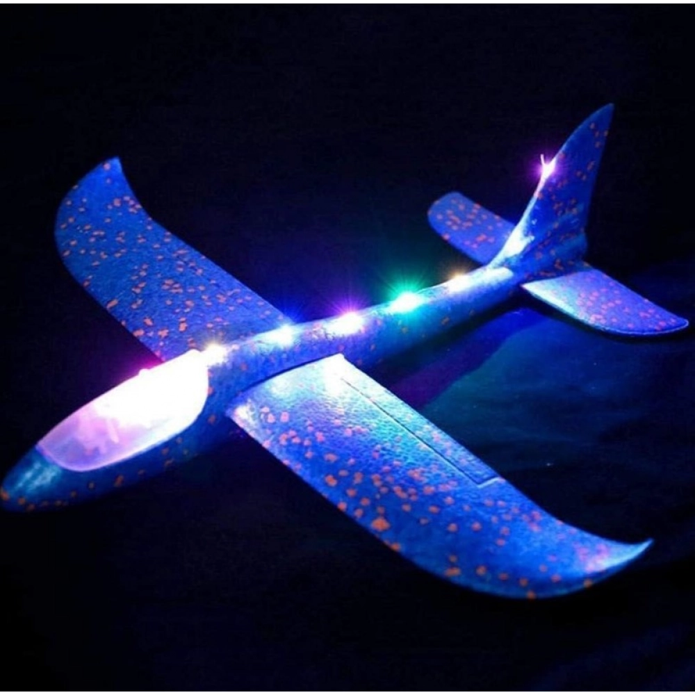 EPP Foam Galaxy Hand Throw Flying LED Glider Airplane (Blue-Multicolor) - Image 3
