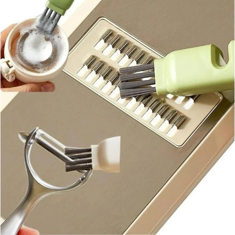 Alternative view of Stainless Steel-Plastic Solid Kitchen Knife Cleaner Brush (Green)