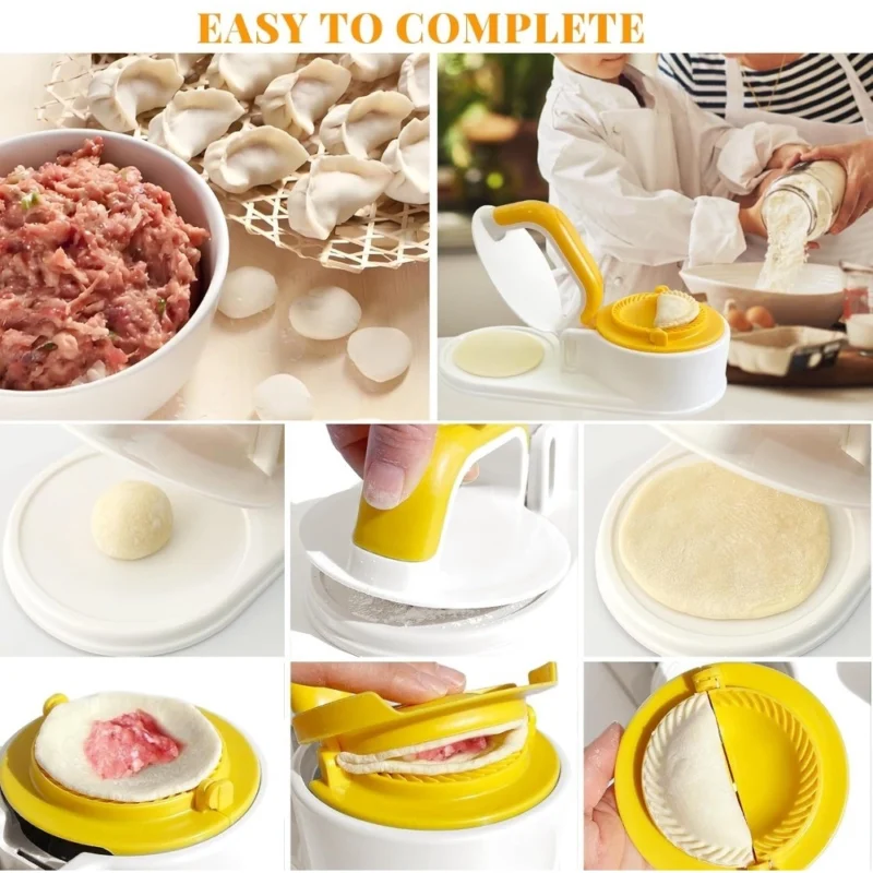 Alternative view of Plastic Solid Dumpling Maker Mold Press (Yellow-White)