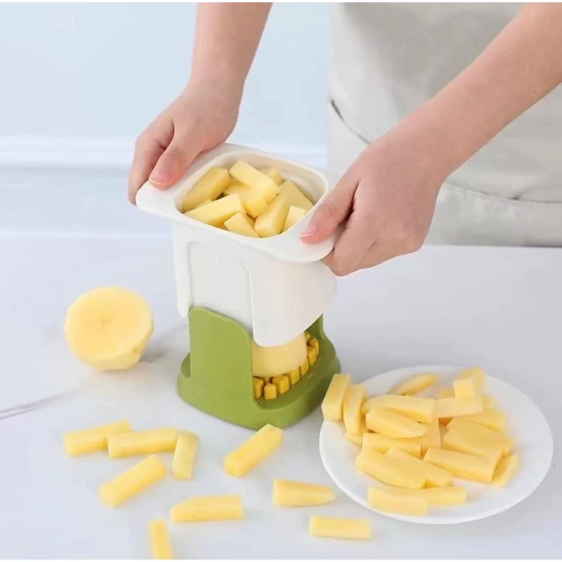 Alternative view of ABS Plastic Solid Hand Pressure Vegetable Chopper and Dicer (Green-White)