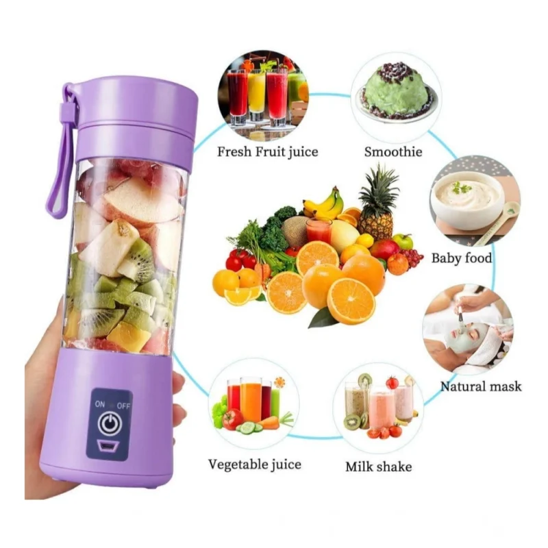 Plastic Solid Electric USB Juicer (Purple)