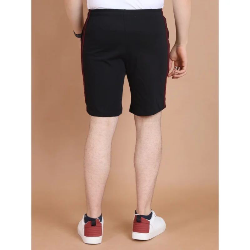 Alternative view of Men's Casual Cotton Striped Above knee Shorts (Black)
