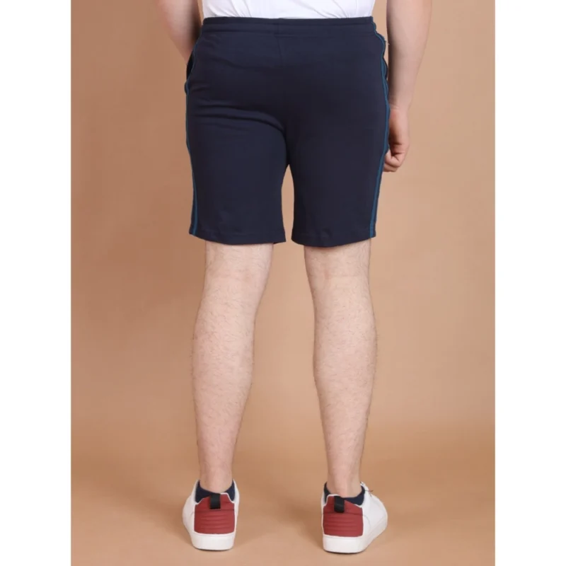 Alternative view of Men's Casual Cotton Striped Above knee Shorts (Navy)