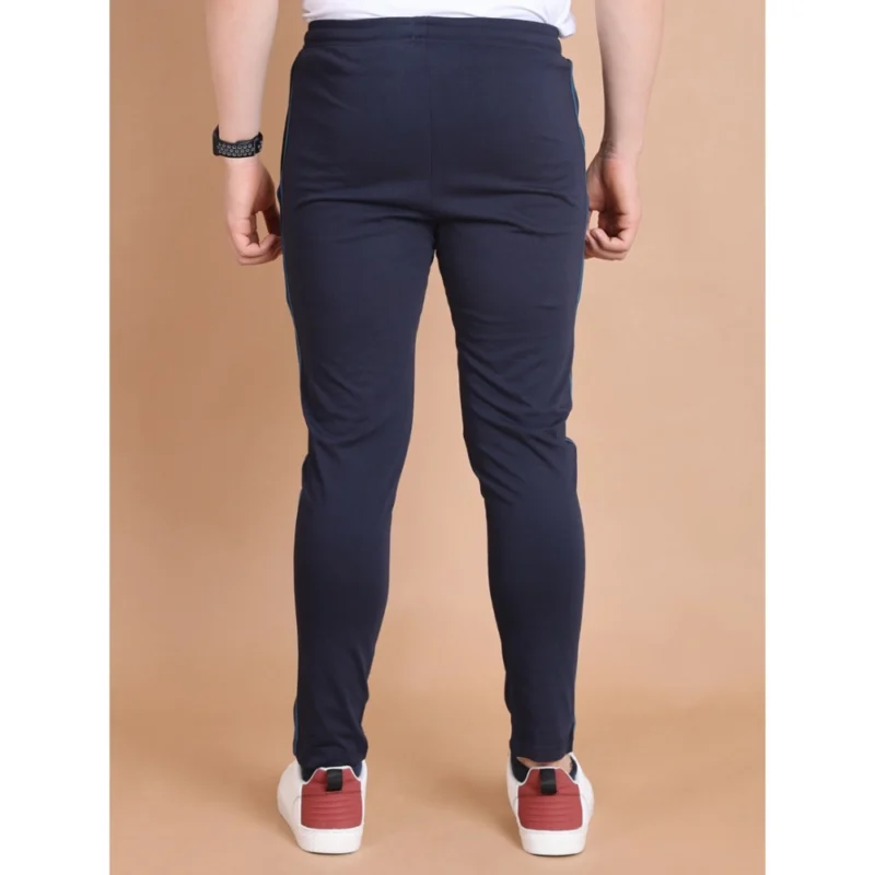 Alternative view of Men's Casual Cotton Striped Full Length Track Pant (Navy)