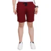 Men's Casual Cotton Striped Above knee Shorts (Maroon)