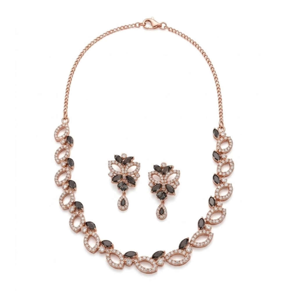 Women's Brass Silver Plated Necklace set (Silver) - Image 2