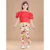 Girl's Cotton Lycra Floral Elasticated Jeggings (Multicolor)