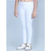 Girl's Cotton Lycra Printed Elasticated Leggings (White)