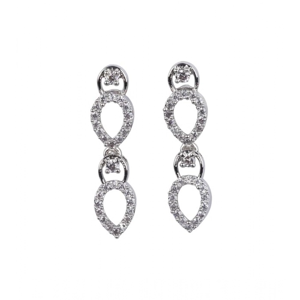 Women's Brass Silver Plated Necklace set (Silver) - Image 2