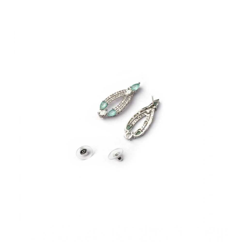 Women's Brass Silver Plated Necklace set (Turquoise) - Image 4
