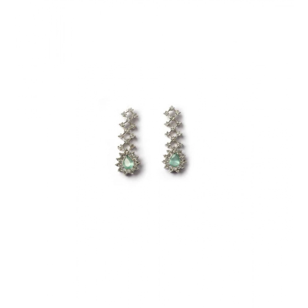 Women's Brass Silver Plated Necklace set (Turquoise) - Image 2